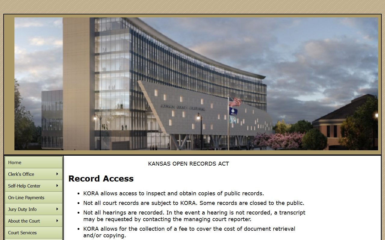 Johnson County District Court KORA and audio recording request for court records