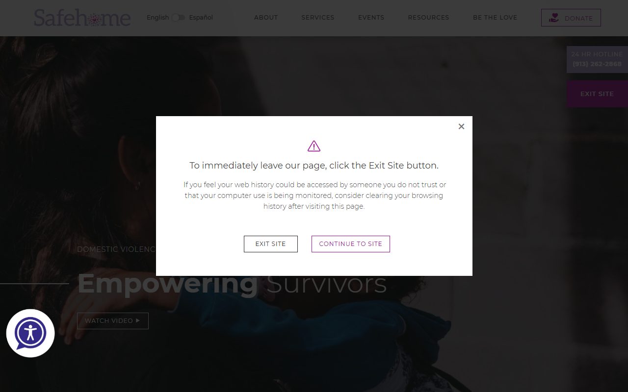 Safehome domestic violence resource for Johnson County