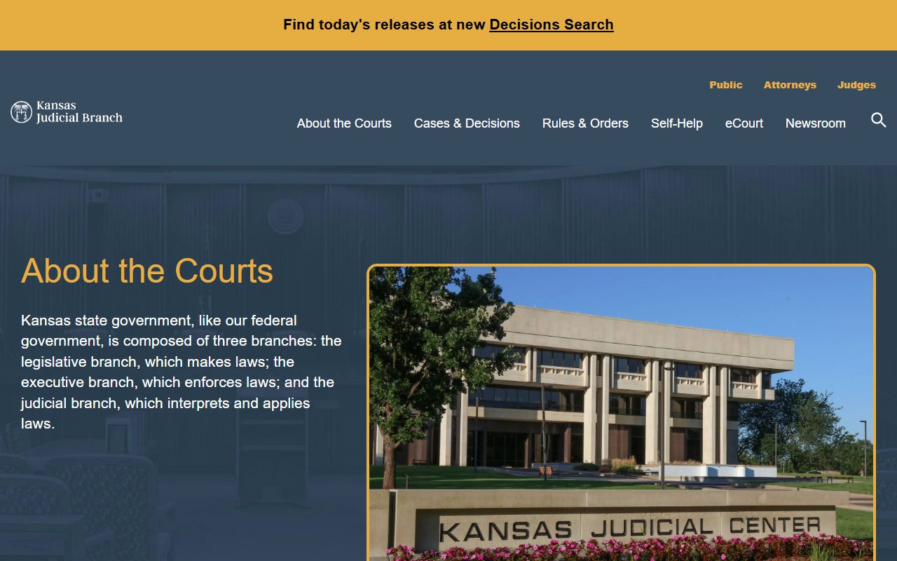 Kansas Judicial Branch court structure overview for Johnson County court records