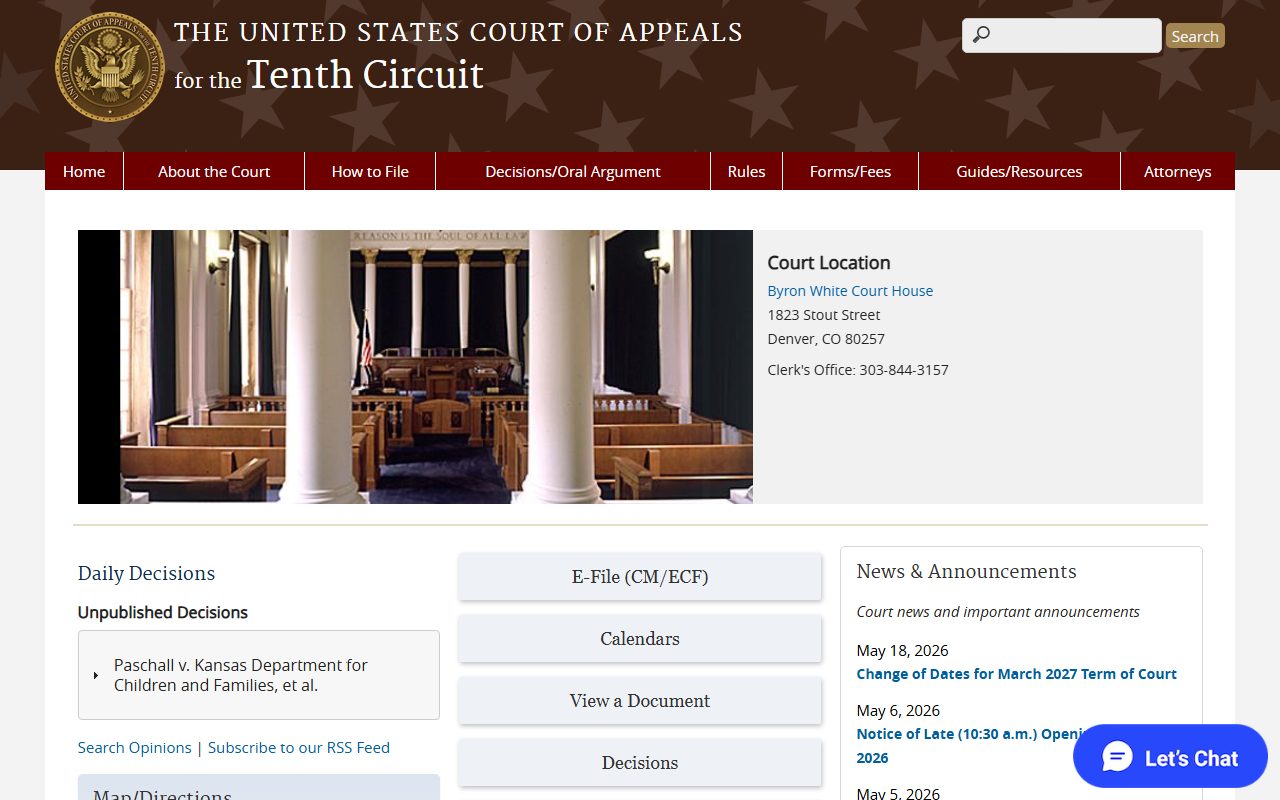 U.S. Court of Appeals for the Tenth Circuit public records